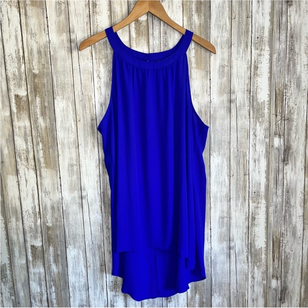 Torrid Electric Blue Georgette Goddess Halter High Low Tank Women’s 2X - Picture 5 of 9